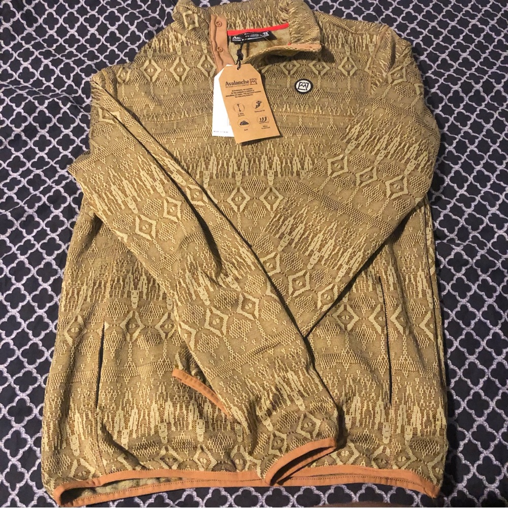 Avalanche Brown And Tan Button Up Long Sleeve Shirt Size Small Aztec CAM142SD - Picture 8 of 9